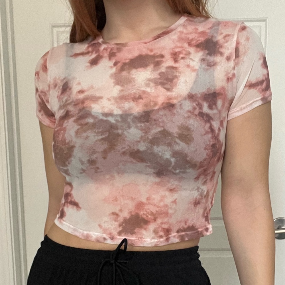 Mesh Pink Crop Top